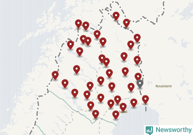 Karta över väderstationer