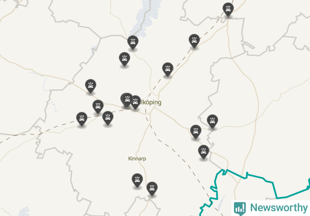 Karta över viltolyckor i Falköpings kommun