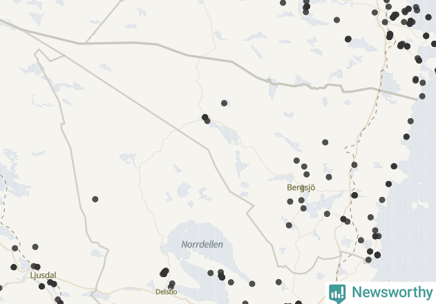 Karta över Nordanstigs kommun