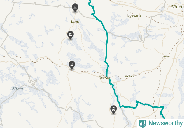 Karta över viltolyckor i Gnesta kommun