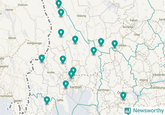 Karta över Kristinehamns kommun