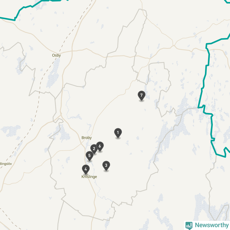 Karta över Östra Göinge kommun
