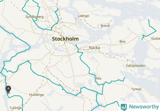 Karta över Nacka kommun