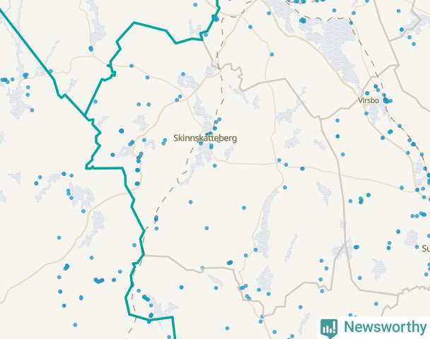 Karta över Skinnskattebergs kommun