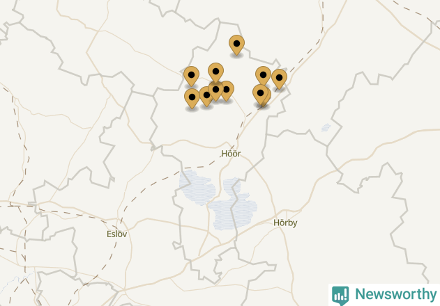 Karta över Höörs kommun