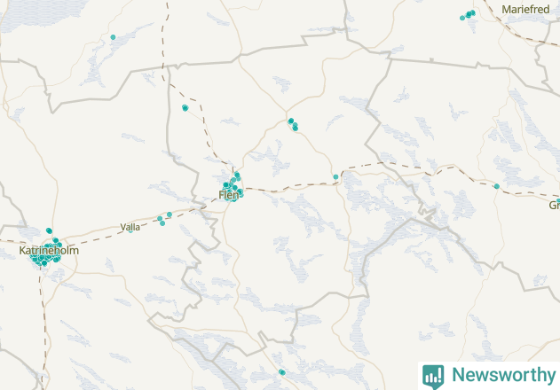 Karta över Flens kommun