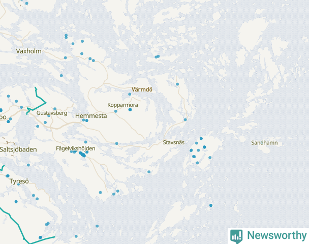 Karta över Värmdö kommun