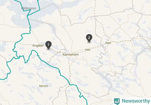 Karta över väderstationer i artikeln