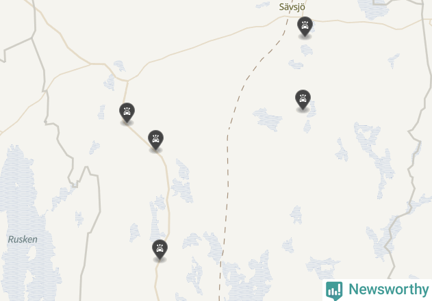 Karta över viltolyckor i Sävsjö kommun