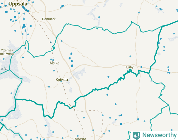 Karta över Knivsta kommun