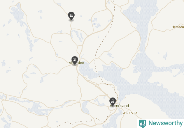 Karta över viltolyckor i Härnösands kommun