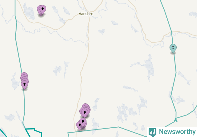 Karta över vindkraftverk i Vansbro kommun