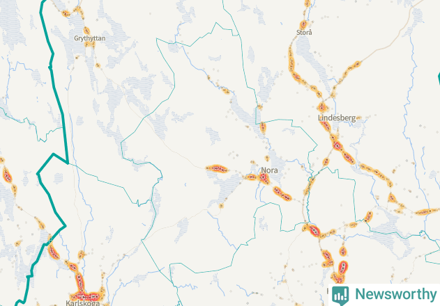 Karta över Nora kommun