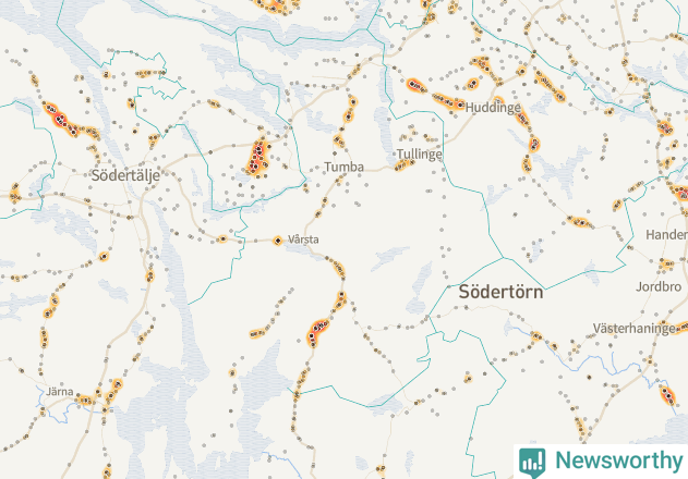 Karta över Botkyrka kommun