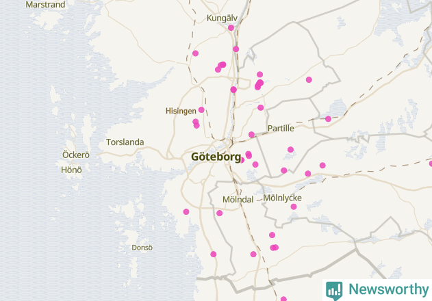 Karta över Göteborgs kommun