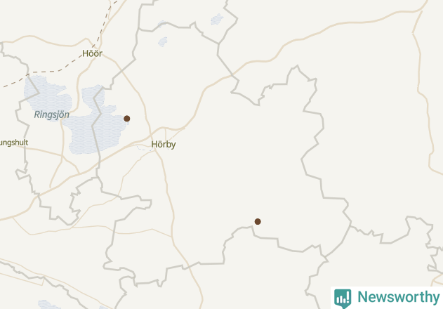 Karta över Hörby kommun