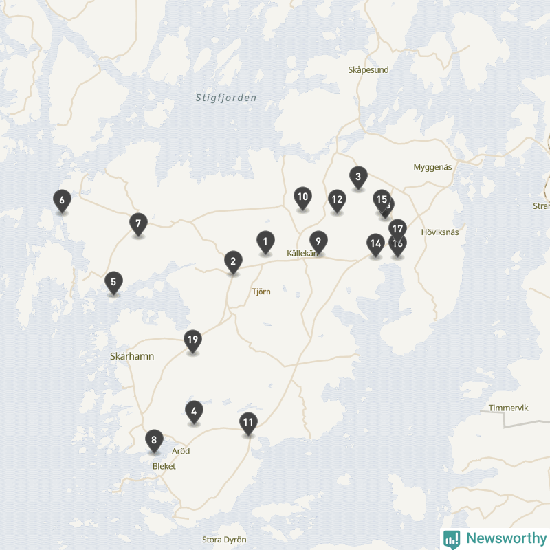Karta över Tjörns kommun