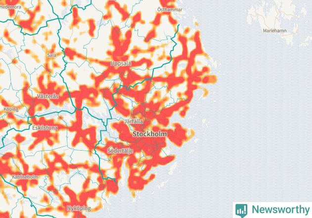 Karta över Stockholms län