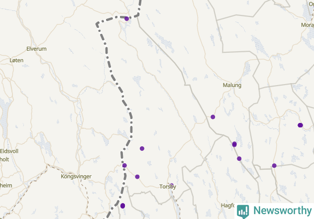 Karta över Torsby kommun