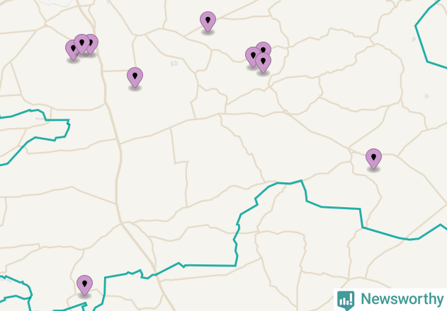 Karta över vindkraftverk i Hörby kommun