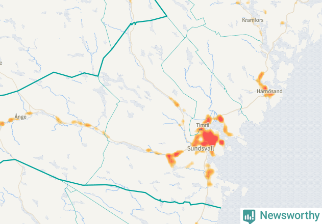 Karta över Sundsvalls kommun