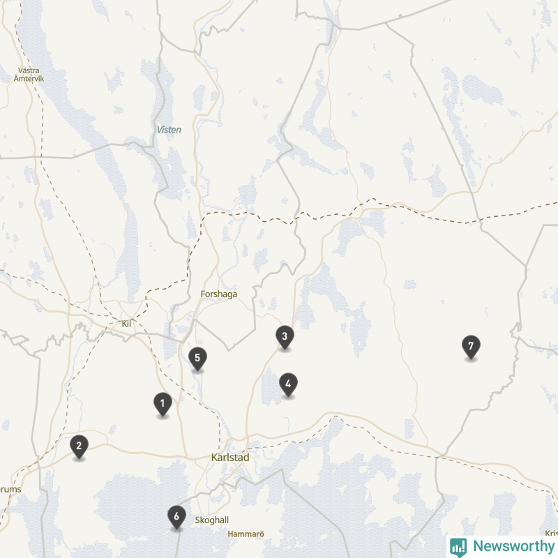 Karta över Karlstads kommun