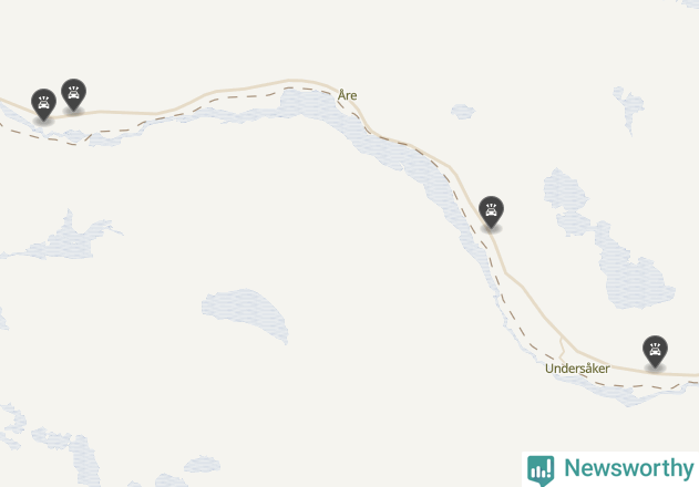 Karta över viltolyckor i Åre kommun