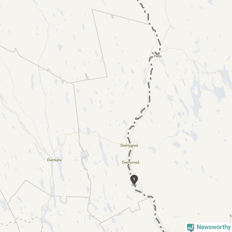 Karta över Övertorneå kommun