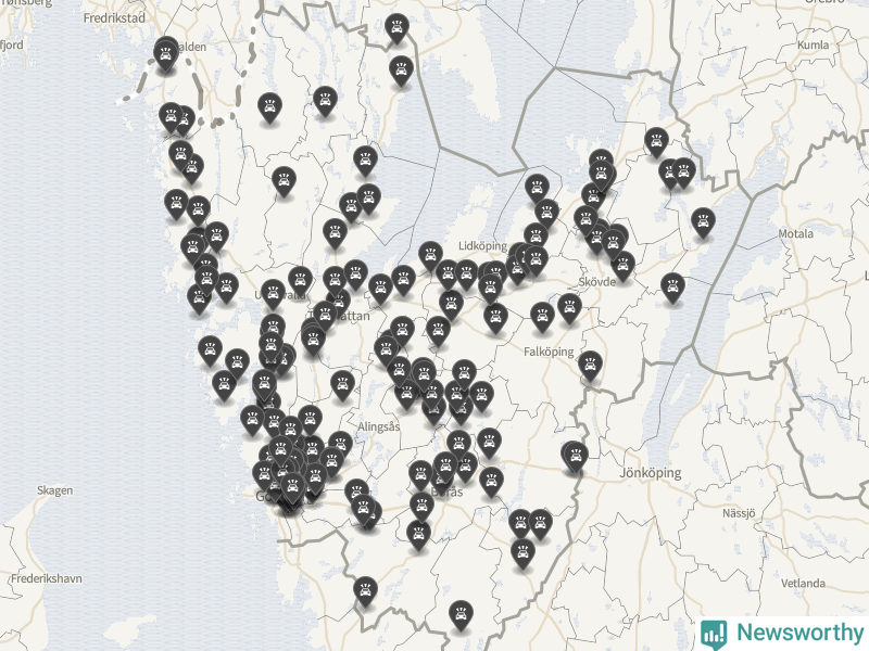 Karta över Västra Götalands län