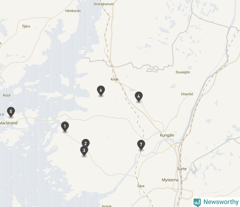 Karta över Kungälvs kommun