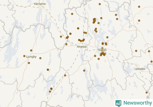 Karta över Alvesta kommun
