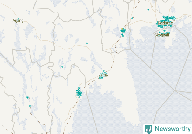 Karta över Säffle kommun