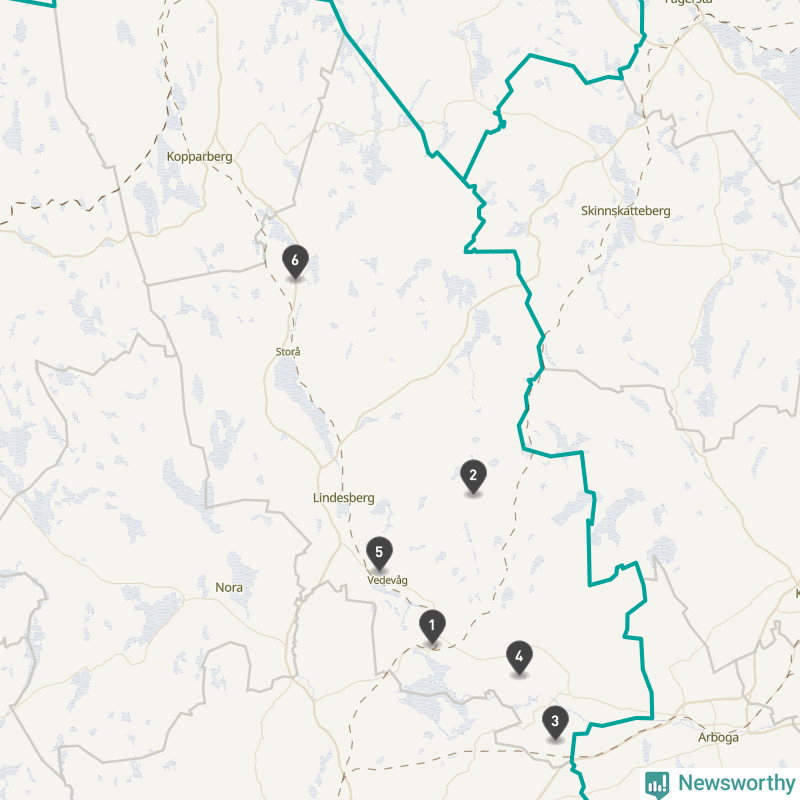 Karta över Lindesbergs kommun