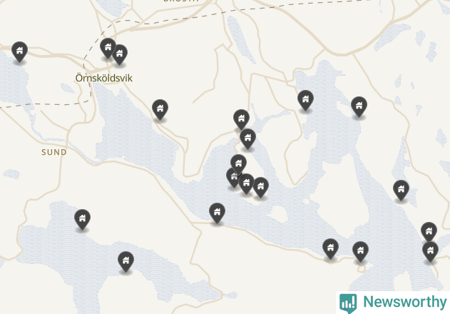 Karta över Örnsköldsviks kommun