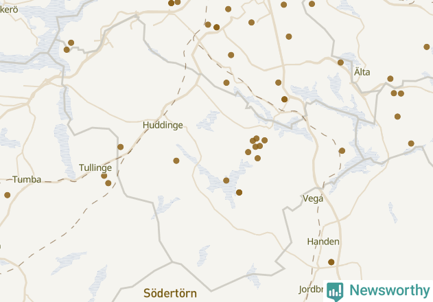 Karta över Huddinge kommun