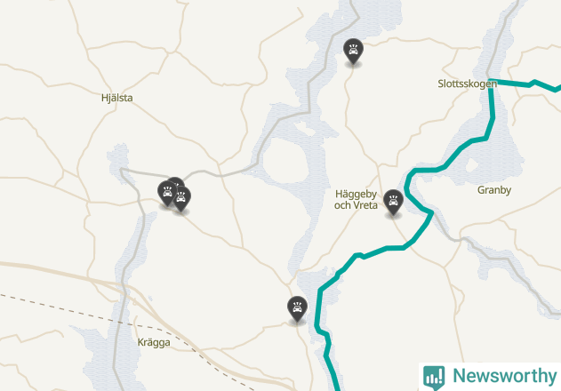 Karta över viltolyckor i Håbo kommun