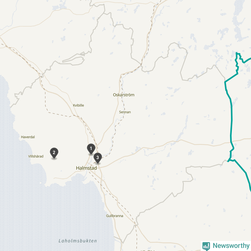 Karta över Halmstads kommun