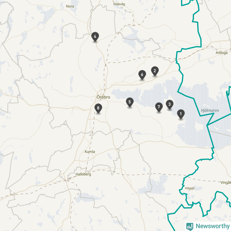 Karta över Örebro kommun