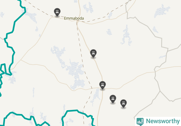 Karta över viltolyckor i Emmaboda kommun