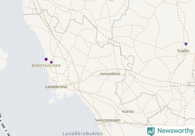 Karta över Landskrona kommun