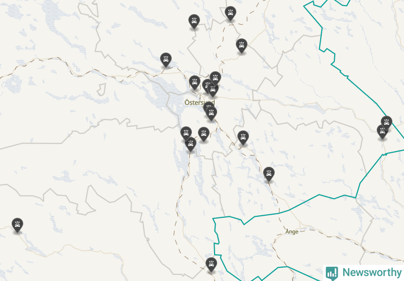 Karta över Jämtlands län