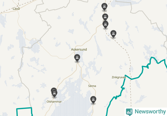 Karta över viltolyckor i Askersunds kommun