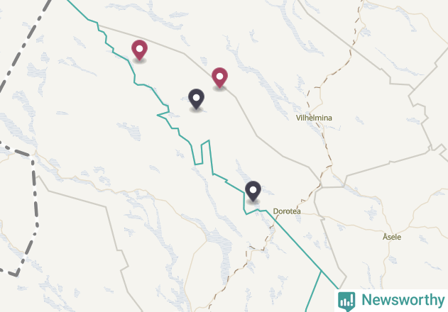 Karta över Dorotea kommun