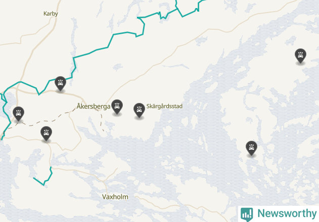 Karta över viltolyckor i Österåkers kommun