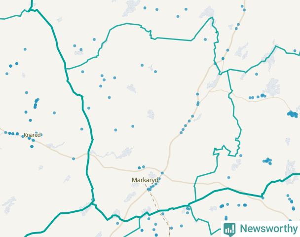 Karta över Markaryds kommun
