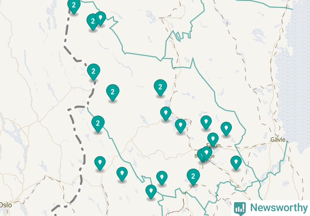 Karta över Malung-Sälens kommun