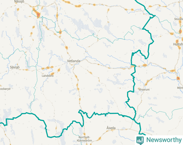 Karta över Vetlanda kommun