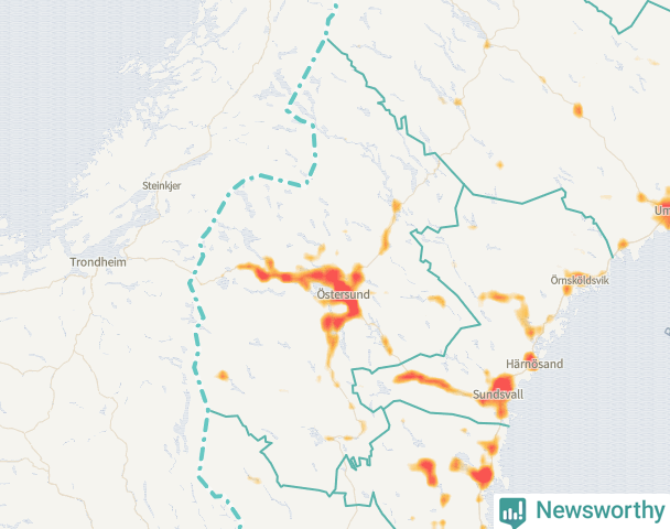 Karta över Jämtlands län