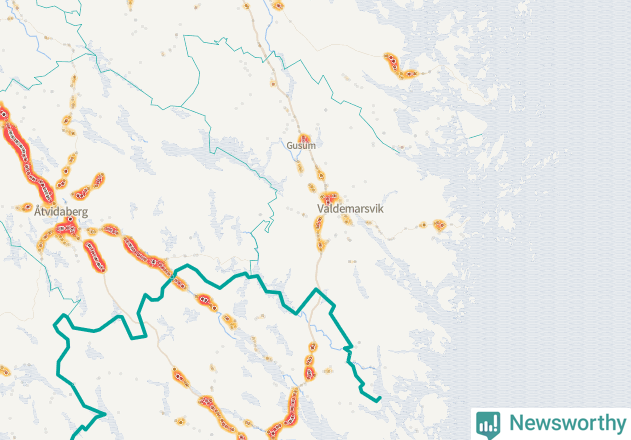 Karta över Valdemarsviks kommun