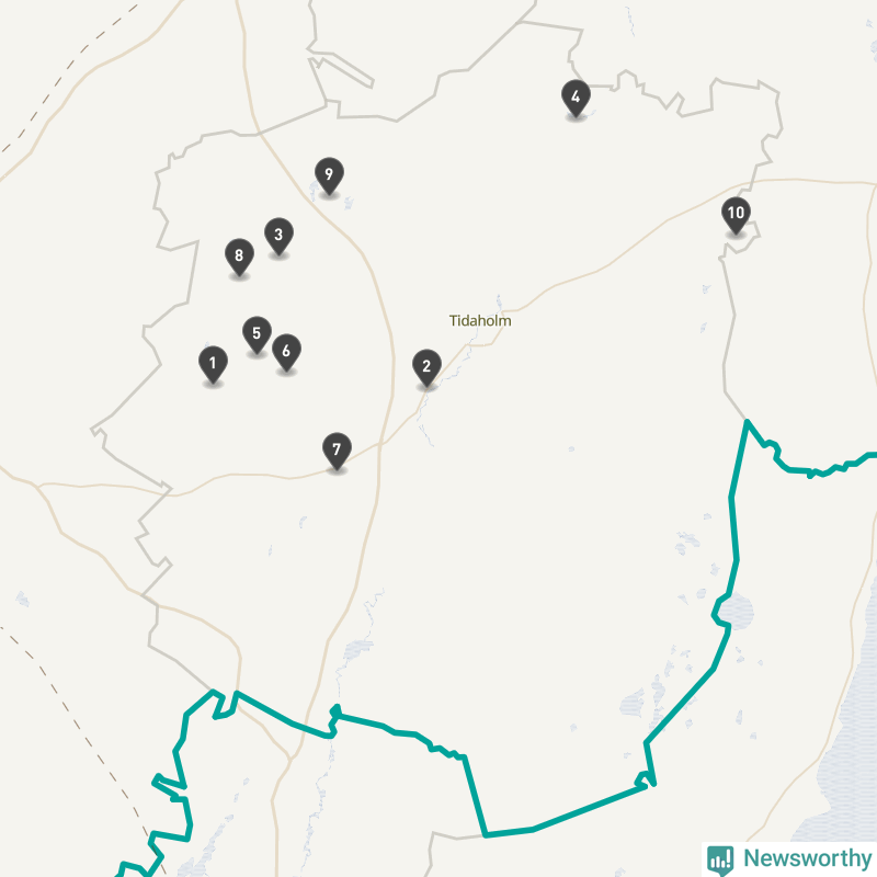 Karta över Tidaholms kommun